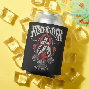 Enfriador De Latas Casco del departamento de bomberos personalizado p