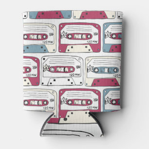 Enfriador De Latas Casetes de música retro: Patrón de fondo de rock