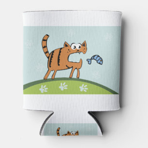 Enfriador De Latas Cat Ginger Fish Vector Red Cat Mascota Fur Cute