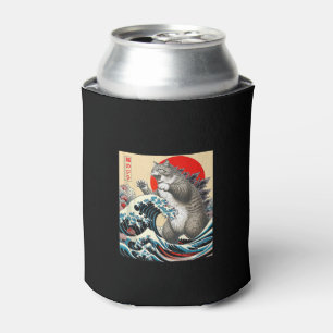 Enfriador De Latas Catzilla Cat Arte Japonés Gracioso Regalos De Gato