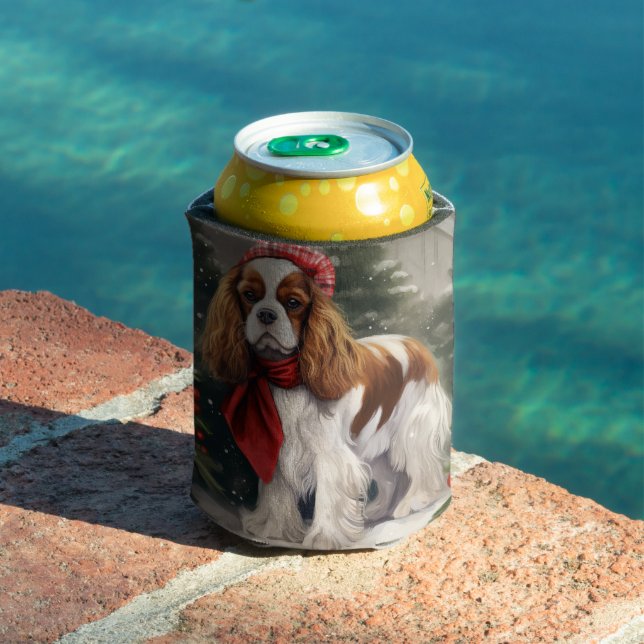 Enfriador De Latas Cavalier King Charles Spaniel Perro Navidad (Piscina in situ)