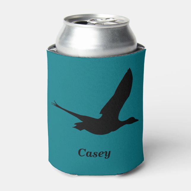 Enfriador De Latas Caza de pato volador tema personalizado latente (Lata Anverso)