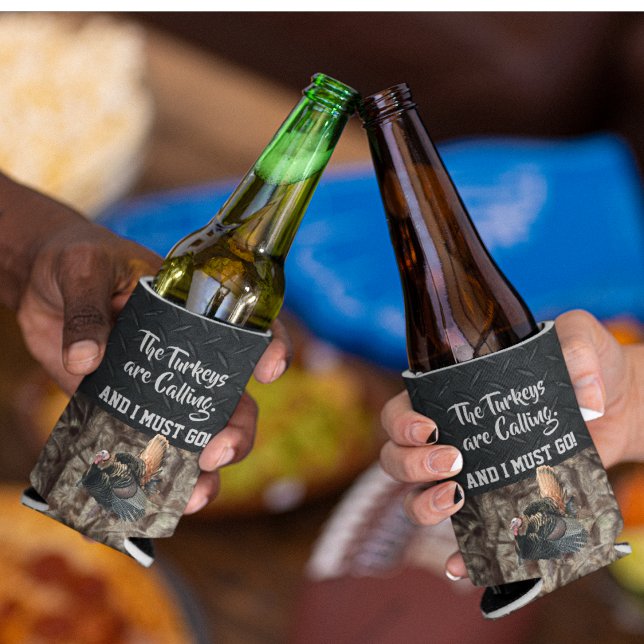 Enfriador De Latas Caza divertida y salvaje de Turquía cita a cerveza (Subido por el creador)