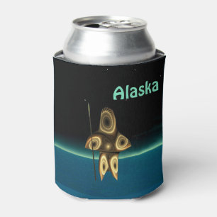 Enfriador De Latas Cazador inuit fractal - Alaska