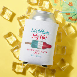 Enfriador De Latas Celebra el 4 de julio el estadio de los rollos roj