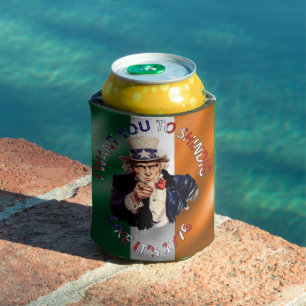 Enfriador De Latas Celebración irlandesa americana del tío Sam