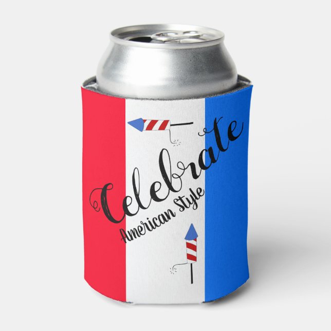 Enfriador De Latas Celebrar el estilo americano (Lata Anverso)