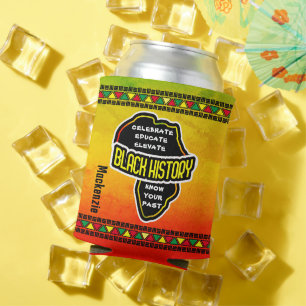 Enfriador De Latas Celebrar el mapa africano de historia negra