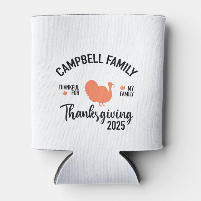 Enfriador De Latas Cena de Acción de Gracias de Crampbell Family 2025 (Anverso)