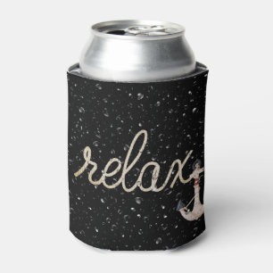 Enfriador De Latas Cenicero de lata con texto relajante de cuerda con
