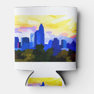 Enfriador De Latas Centro de Charlotte North Carolina Skyline Sunset