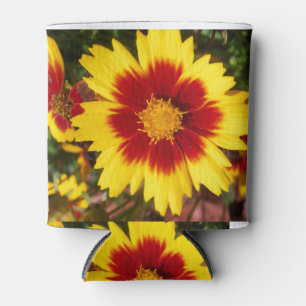 Enfriador De Latas Cercar la flor de Coreopsis amarilla y roja