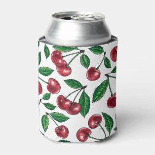 Enfriador De Latas Cerezas rojas en blanco