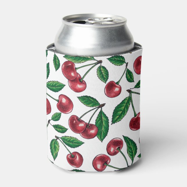 Enfriador De Latas Cerezas rojas en blanco (Lata Anverso)