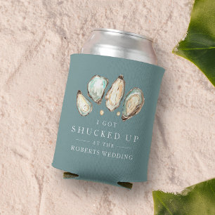 Enfriador De Latas Cerrado Favor De Boda De Ostras Costeras