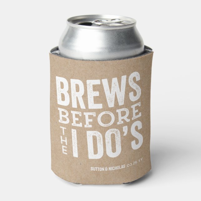 Enfriador De Latas Cervecería de cerveza antes de la boda de cerveza  (Lata Anverso)