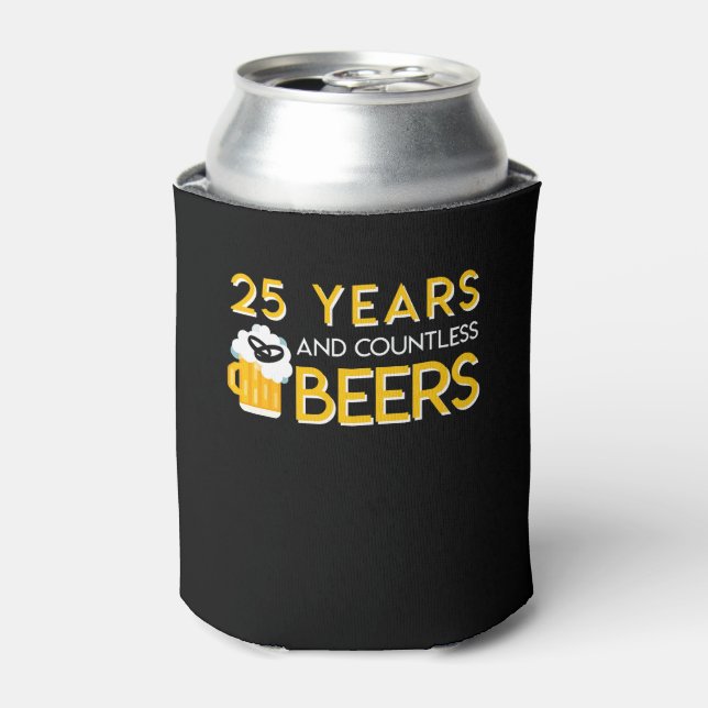 Enfriador De Latas Cerveza del 25° Aniversario del Boda Innumerable (Lata Anverso)