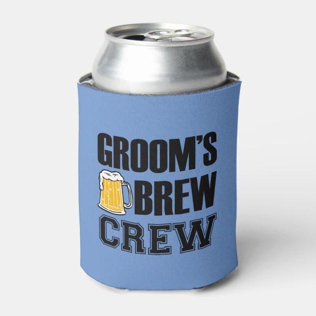 Enfriador De Latas Cerveza groom de Brew Crew divertida para el novio (Lata Anverso)