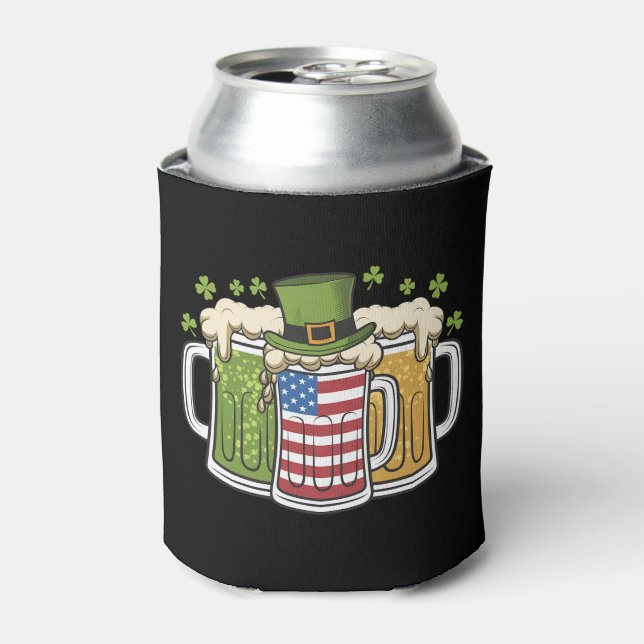 Enfriador De Latas Cerveza irlandesa Estados Unidos Bandera estadouni (Lata Anverso)