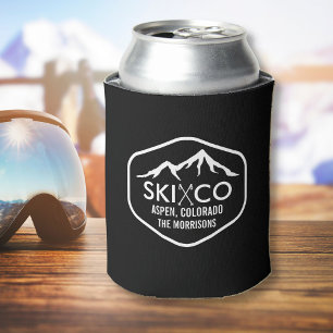 Enfriador De Latas Cerveza Personalizado de Aspen Ski Montaña Vintage
