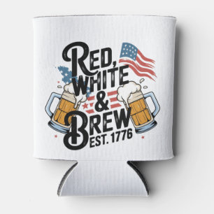 Enfriador De Latas Cerveza Roja Blanca y Cerveza Est 1776 4 de julio