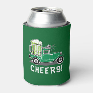 Enfriador De Latas Cerveza verde de camioneta de San Patricio