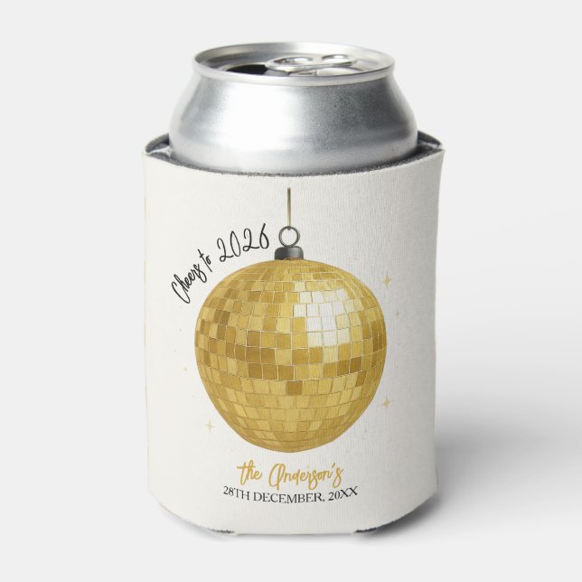 Enfriador De Latas Champagne Disco Ball 2026 New Year Eve (Lata Anverso)