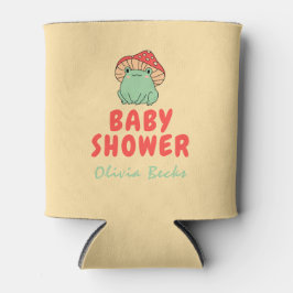 Enfriador De Latas champiñón con Baby Shower de rana