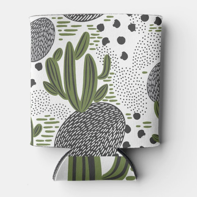 Enfriador De Latas Charm cactus: Patrones de plantas antiguas (Anverso)