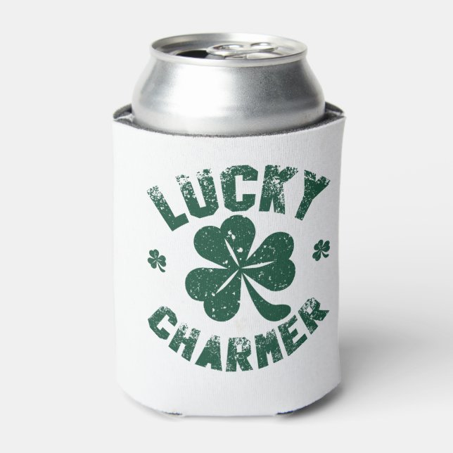 Enfriador De Latas Charmer de suerte Shamrock Funny St. Patrick's Day (Lata Anverso)