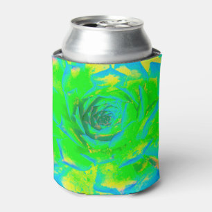Enfriador De Latas Chartreuse Verde Lime Suculento Sedum Rosette