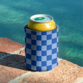 Enfriador De Latas Checkerboard azul cobalto