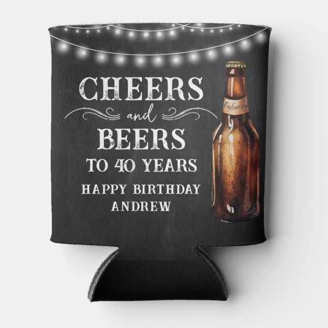 Enfriador De Latas Cheers and Beers 40th Birthday Cooler (Anverso)