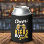 Enfriador De Latas Cheers and Beers to my 60 Years, Funny Birthday<br><div class="desc">Divertido diseño de camiseta personalizable para cumpleaños de 60 años en colores Negro ,  amarillo y blanco,  Este diseño se puede personalizar con la edad de la persona que cumple años! asi que aplica para cualquier edad. Para productos complementarios favor de consultar la coleccion.</div>