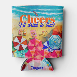 Enfriador De Latas Cheers Beach Life Birthday Party Favor