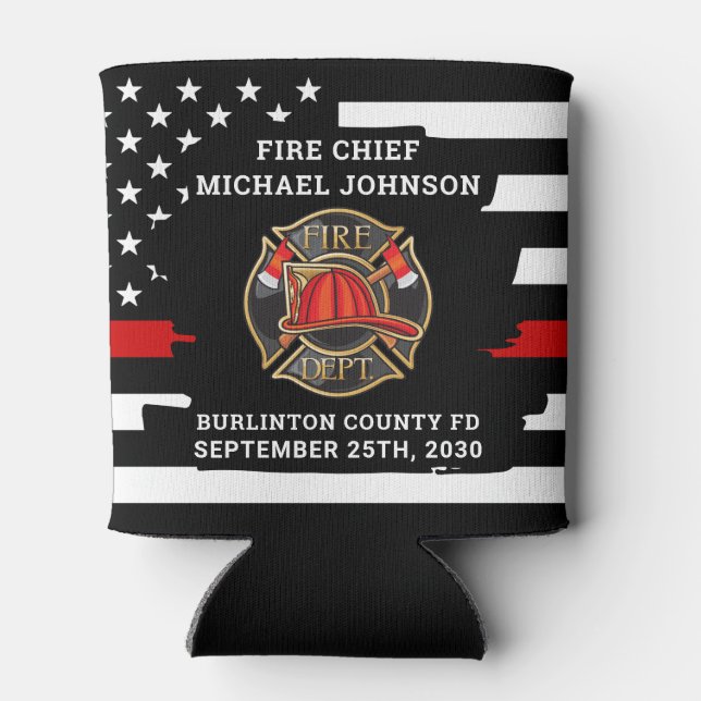 Enfriador De Latas Cheers Beers Personalized Firefighter Retirement (Reverso)