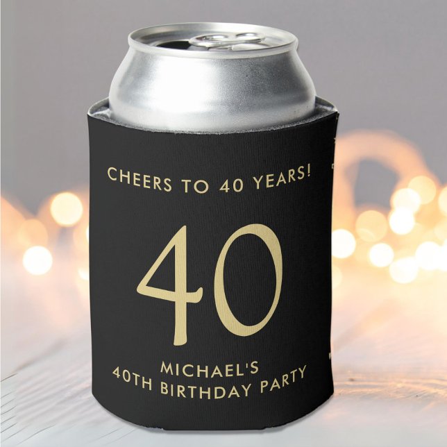 Enfriador De Latas Cheers Black Gold 40.º Fiesta de cumpleaños (Subido por el creador)
