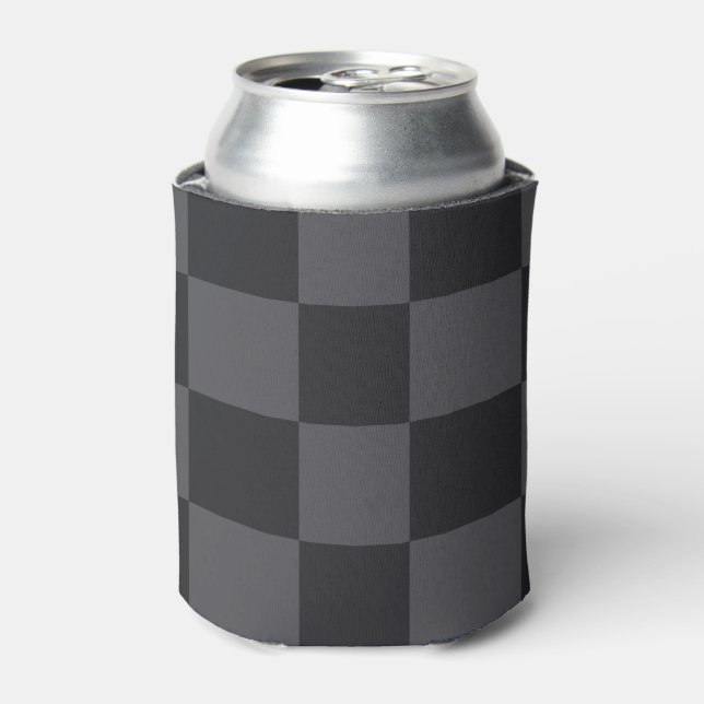 Enfriador De Latas Cheques croatas geométricos negros grises negrita (Lata Anverso)