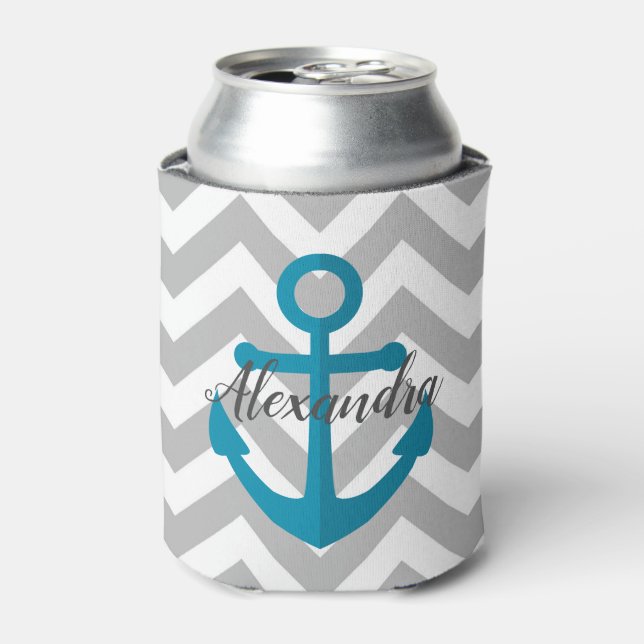 Enfriador De Latas Chevrons y Ancla (Lata Anverso)