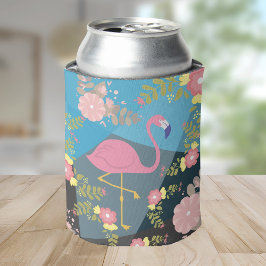 Enfriador De Latas Chic Genial Elegante Lindo Flamingo Floral Rosa Fe