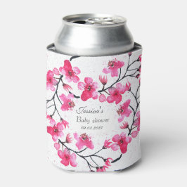 Enfriador De Latas Chica Baby Shower de flores rosas cerezo flor