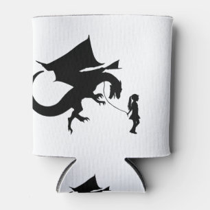 Enfriador De Latas Chica camina por su Mascota Dragon, idea divertida