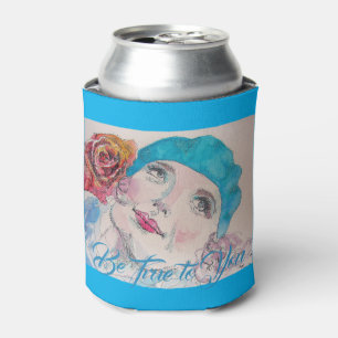Enfriador De Latas Chica con Red Rose Beret Sé fiel a tu Refrigerador