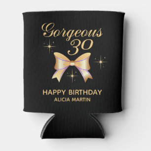 Enfriador De Latas Chica de la cinta de oro Gorgeous 30 Black Happy B