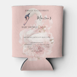 Enfriador De Latas Chica de lazo rosa Baby Shower 