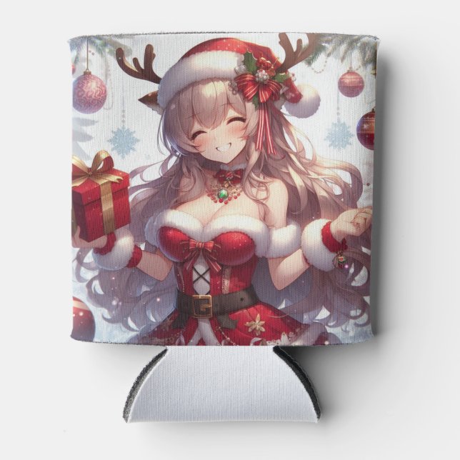 Enfriador De Latas Chica de Navidades de anime (Anverso)