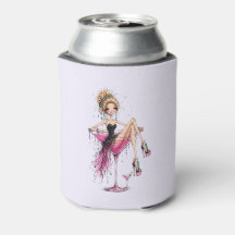 Chica linda y coqueta en una copa de Martini