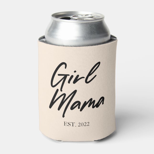 Enfriador De Latas Chica Mamá Personalizado Año Este Mínimo Mamá Madr (Lata Anverso)