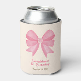 Enfriador De Latas Chica Mínimo Rosa Bow Sweet Birthday