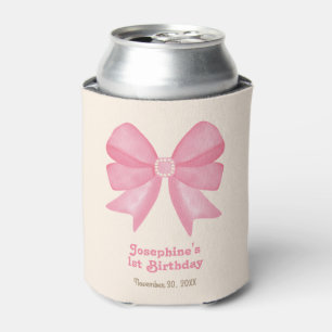 Enfriador De Latas Chica Mínimo Rosa Bow Sweet Birthday